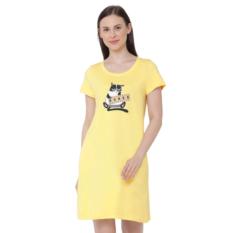 SOIE Woman - Half sleeve printed sleepshirt - -for Women
