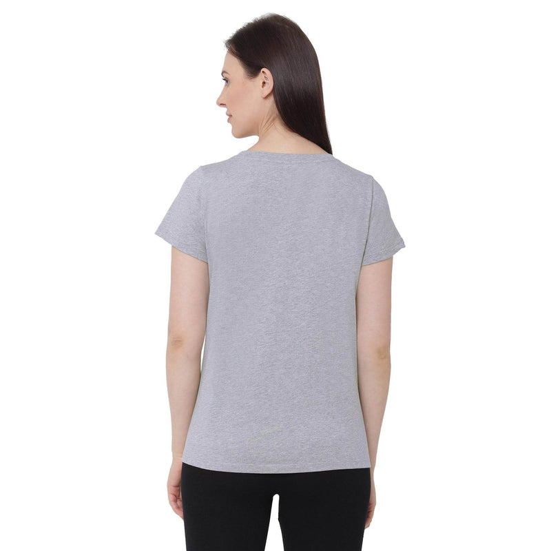 SOIE Woman - Half Sleeve Printed Soft Cotton Modal Lounge T-shirt - -for Women