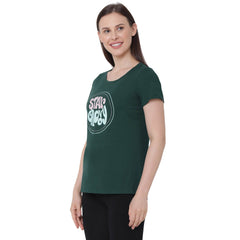 SOIE Woman - Half Sleeve Printed Soft Cotton Modal Lounge T-shirt - -for Women