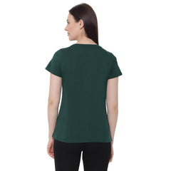 SOIE Woman - Half Sleeve Printed Soft Cotton Modal Lounge T-shirt - -for Women