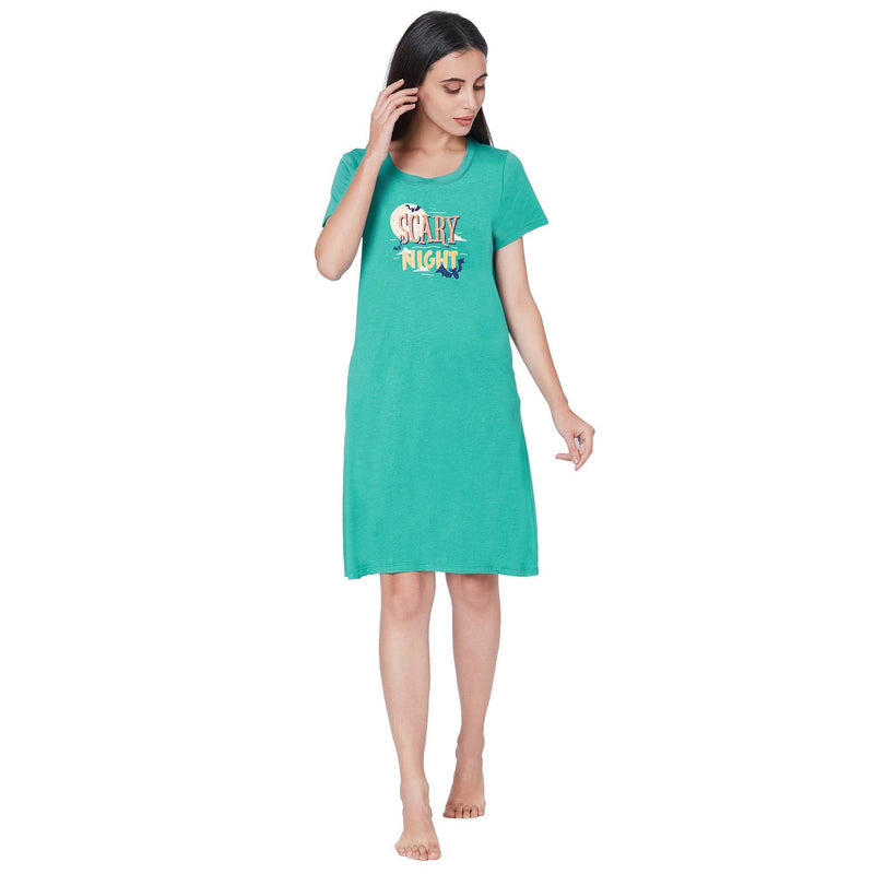 SOIE Woman - Half sleeve printed sleepshirt - -for Women