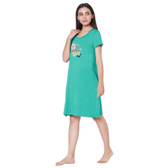 SOIE Woman - Half sleeve printed sleepshirt - -for Women