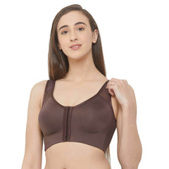 SOIE Woman - Front Closure Full Coverage Non Padded Non Wired Bra - -for Women