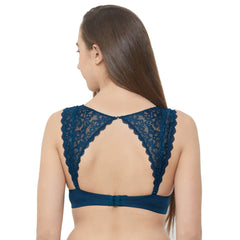 SOIE Woman - Medium Coverage Non Padded Wired Demi Cup Bra with Detachable Lace Harness - Bra -for Women