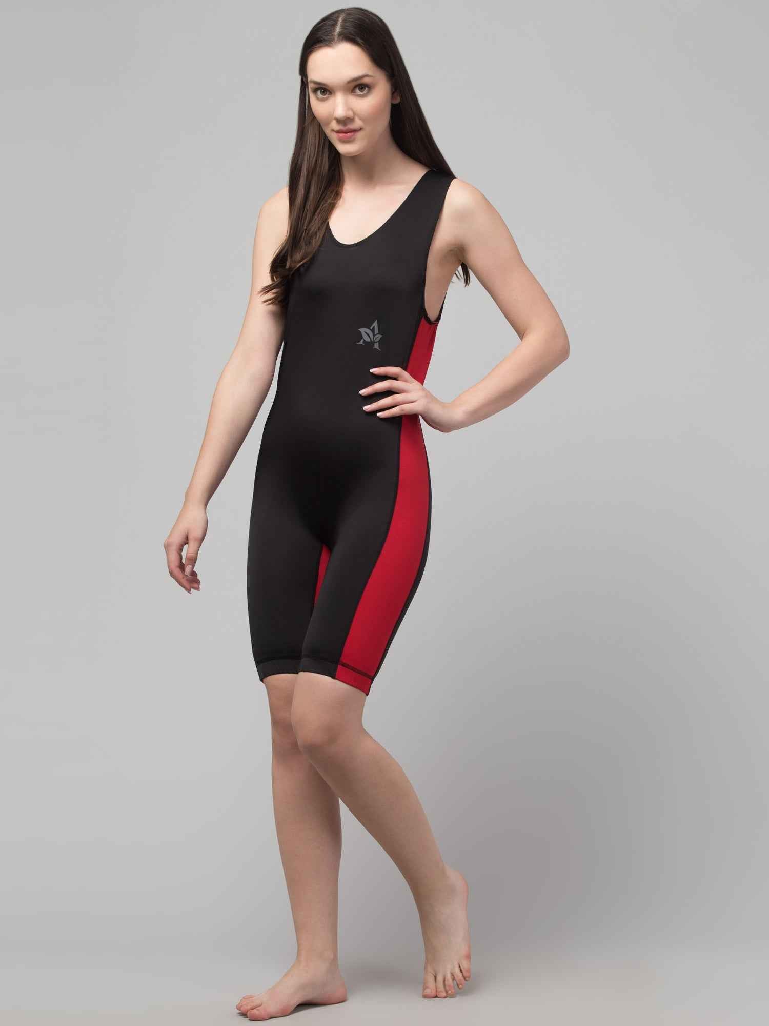 Women Green & Black Printed Legsuit With Full Coverage