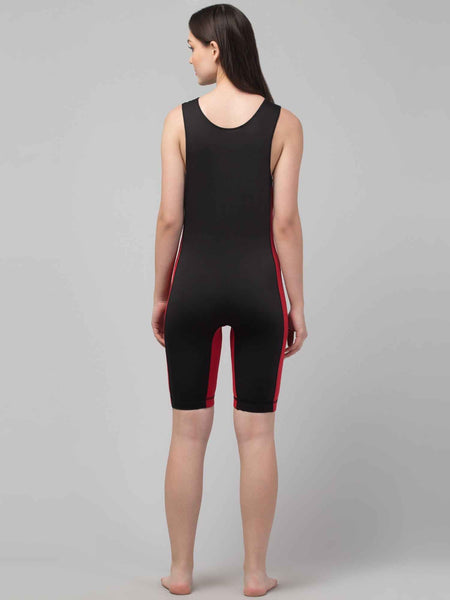 Women Green & Black Printed Legsuit With Full Coverage