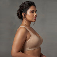 Non Padded Non Wired Stretch Cotton Full Coverage T-shirt Bra