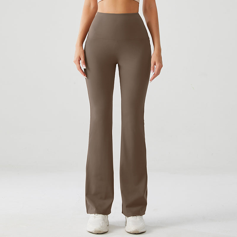 Sandy Brown High Rise Flare Yoga Pants