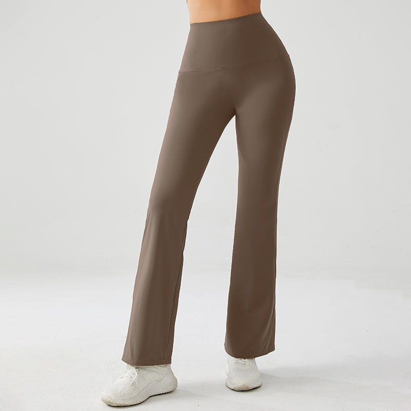 Sandy Brown High Rise Flare Yoga Pants
