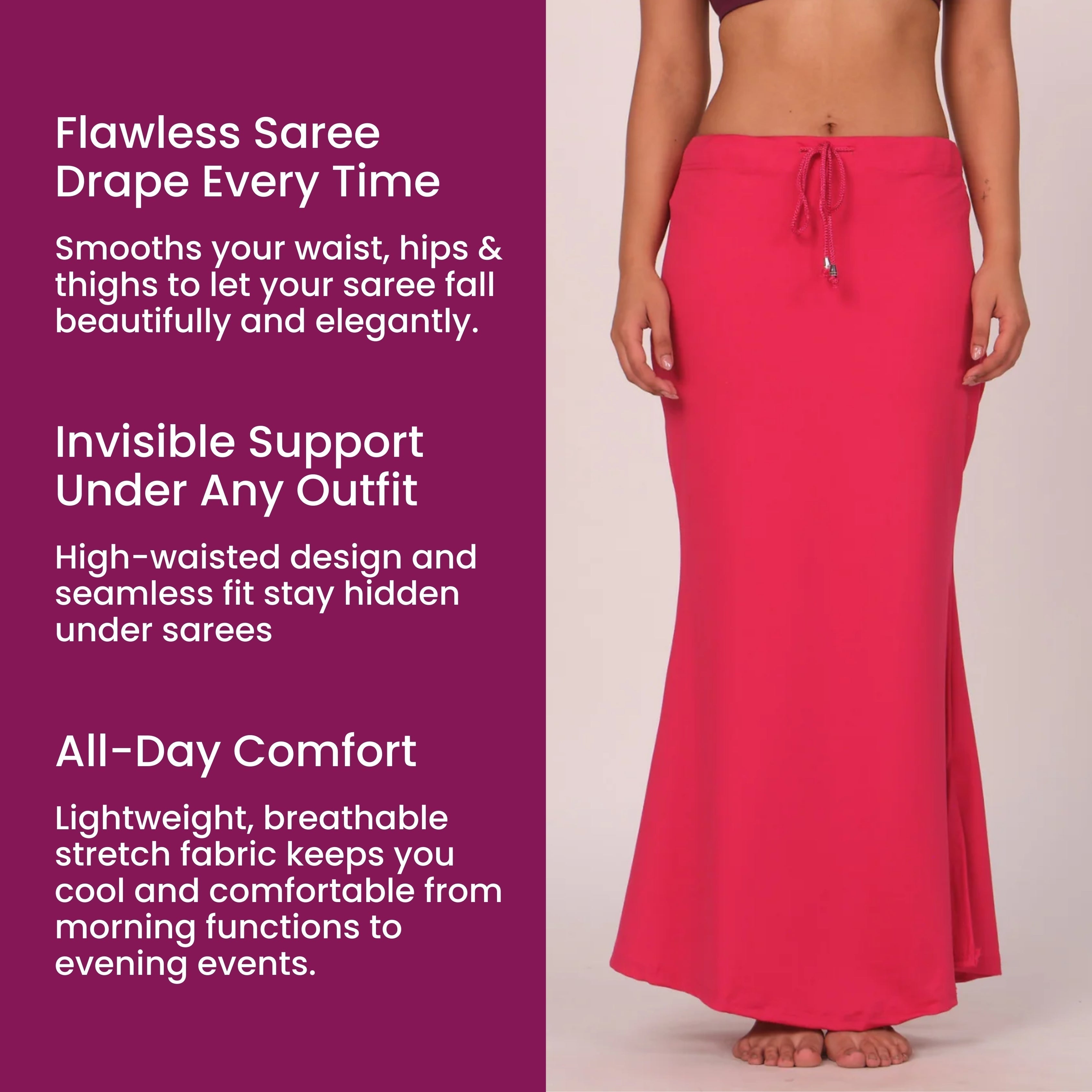 Munns & Mars Saree Shapewear Polyester Fish Cut - Strawberry