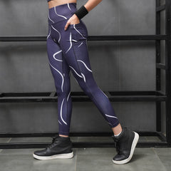SOIE Woman - High Waist Ankle Length Sports Leggings With Pockets - Sports Leggings -for Women