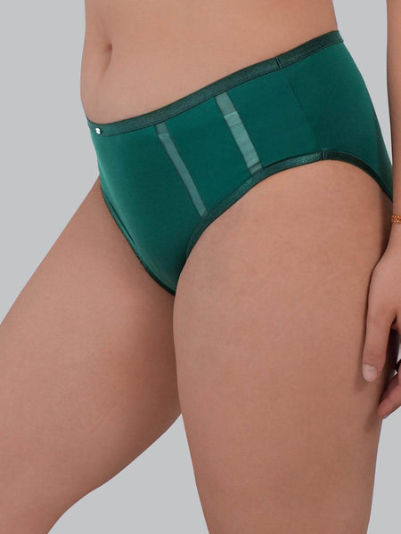 SOIE Woman - High Waist Full Coverage Mesh Panelled Brief - Panty -for Women