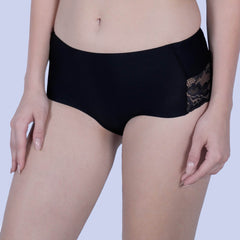 SOIE Woman - Seamless Mid Waist Full Coverage Lace Brief - Panty -for Women