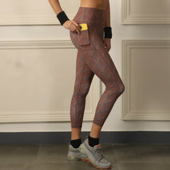 SOIE Woman - High Waist Ankle Length Sports Leggings With Pockets - Sports Leggings -for Women