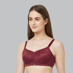 SOIE Woman - Non Padded Non-Wired Full Coverage Minimizer Lace Bra - Bra -for Women