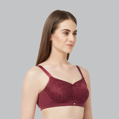 SOIE Woman - Non Padded Non-Wired Full Coverage Minimizer Lace Bra - Bra -for Women