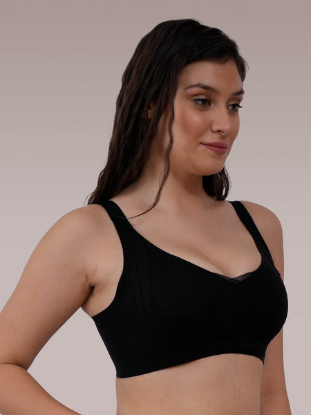 SOIE Woman - Padded Non-Wired Full Coverage Seamless T-Shirt Bra with Mesh Detailing - Bonded Bra -for Women
