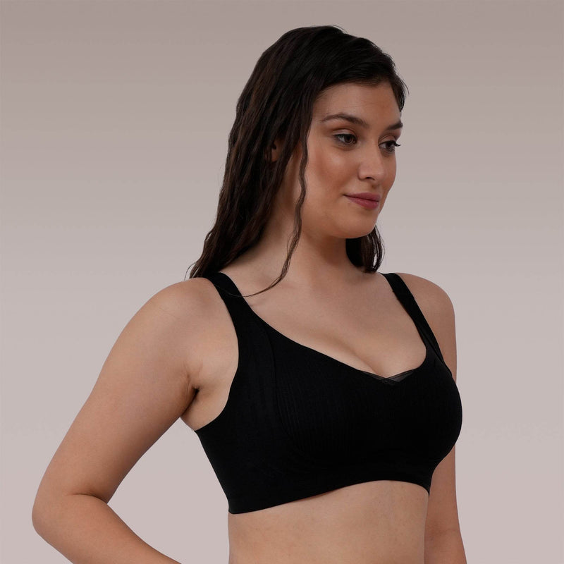 SOIE Woman - Padded Non-Wired Full Coverage Seamless T-Shirt Bra with Mesh Detailing - Bonded Bra -for Women