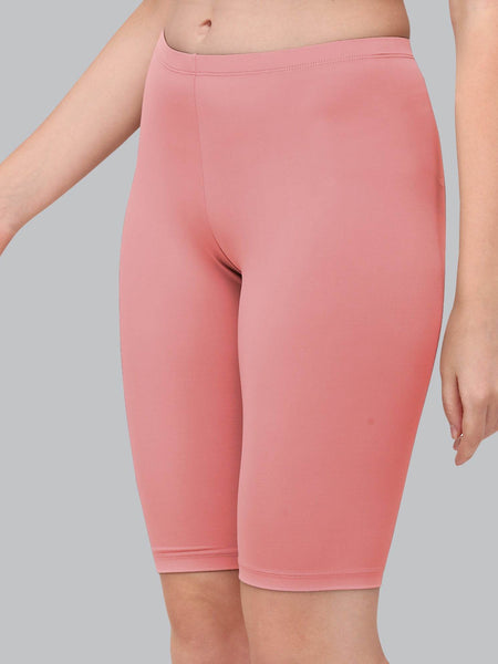 SOIE Woman - Solid Polyamide Spandex Knee Length Cycling Shorts - Cycling Shorts -for Women