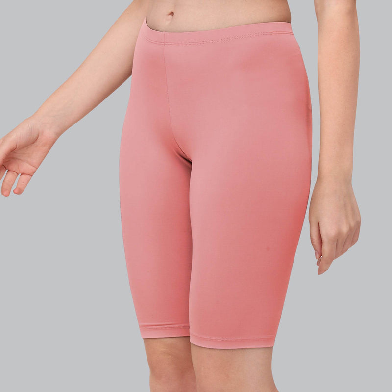 SOIE Woman - Solid Polyamide Spandex Knee Length Cycling Shorts - Cycling Shorts -for Women