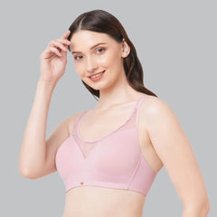 SOIE Woman - Full Coverage Padded Non Wired Bra With Lace Detailing - Bra -for Women