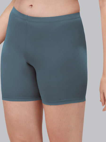 Solid Polyamide Spandex Mid Thigh Length Cycling Shorts