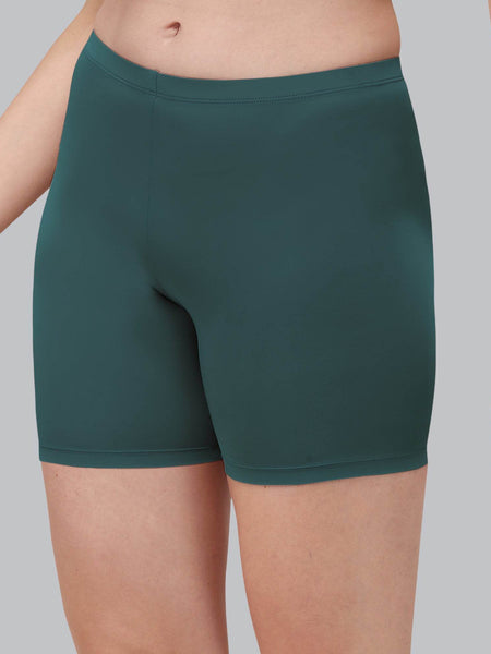 SOIE Woman - Solid Polyamide Spandex Mid Thigh Length Cycling Shorts - Cycling Shorts -for Women