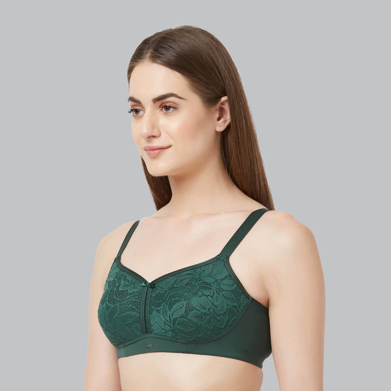 SOIE Woman - Non Padded Non-Wired Full Coverage Minimizer Lace Bra - Bra -for Women