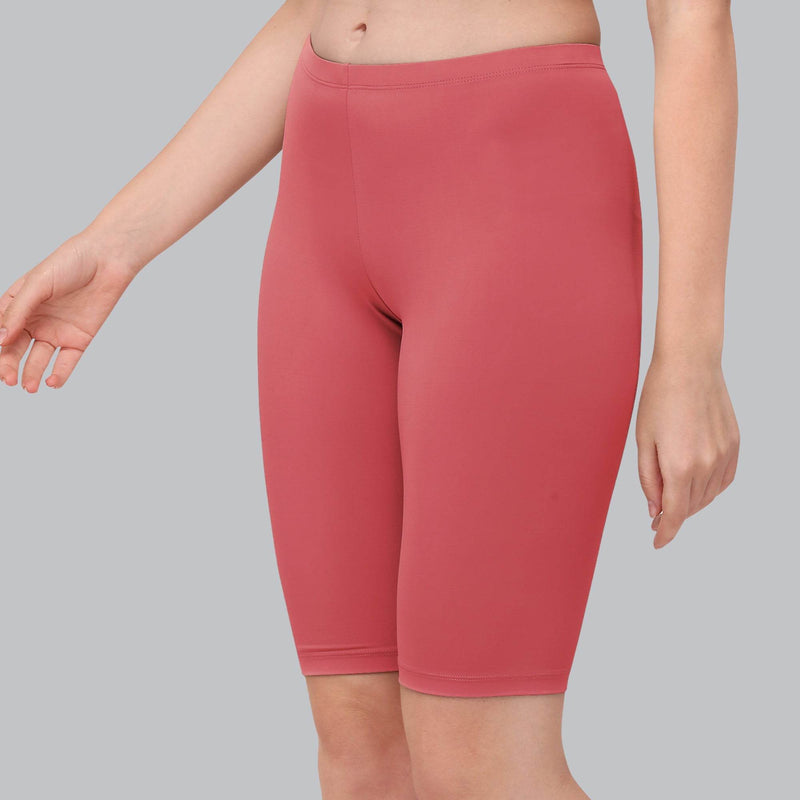 SOIE Woman - Solid Polyamide Spandex Knee Length Cycling Shorts - Cycling Shorts -for Women