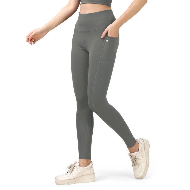SOIE Woman - High Waist Ankle Length Sports Leggings With Pockets - Sports Leggings -for Women