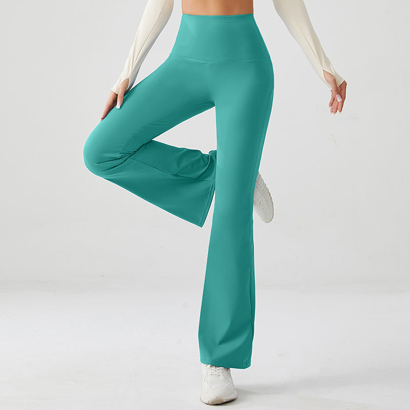 Tropical Teal High Rise Flare Yoga Pants