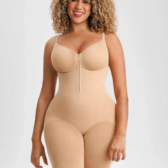 Tummy Control Seamless Mid Thigh Zipper Bodysuit