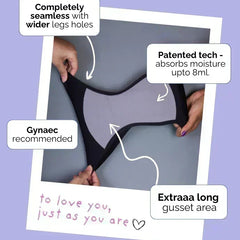 Product advertisement with text highlighting features on a purple background
