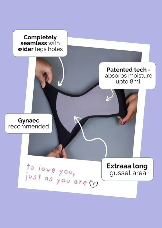 Product advertisement with text highlighting features on a purple background