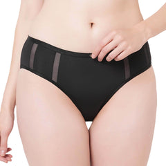 SOIE Woman - High Waist Full Coverage Mesh Panelled Brief - Panty -for Women