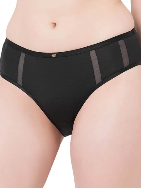 SOIE Woman - High Waist Full Coverage Mesh Panelled Brief - Panty -for Women