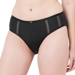 SOIE Woman - High Waist Full Coverage Mesh Panelled Brief - Panty -for Women