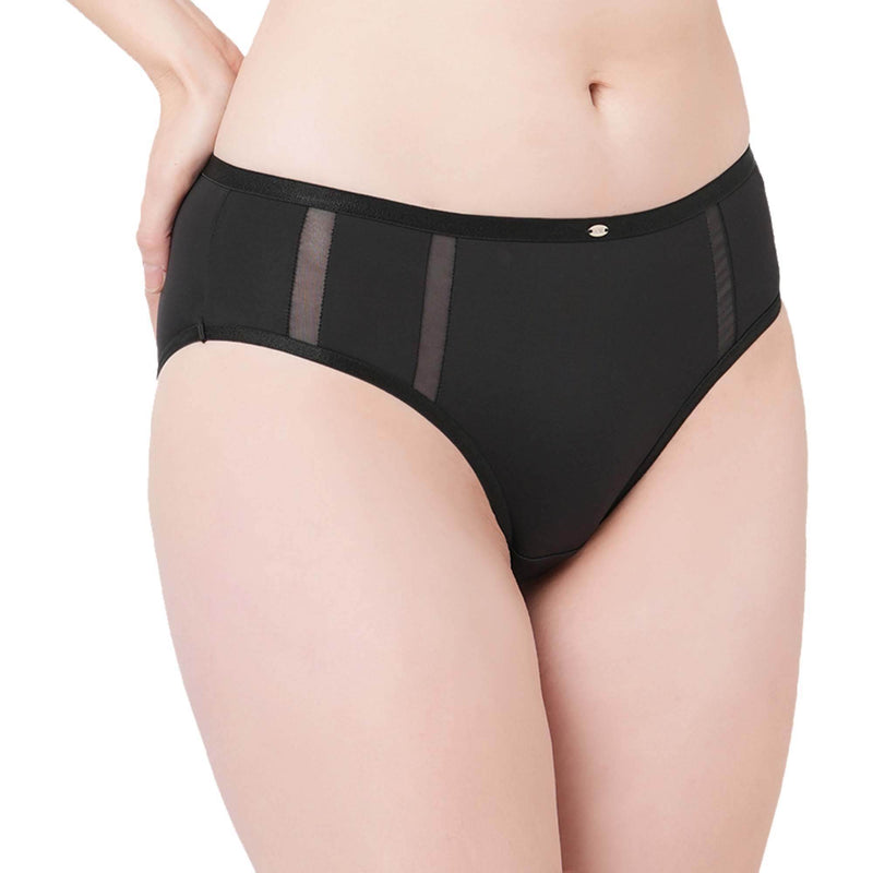 SOIE Woman - High Waist Full Coverage Mesh Panelled Brief - Panty -for Women