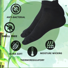 Bamboo Fabric Ankle-Length Socks (Pack of 2) – Ultra-Soft, Breathable, Moisture-Wicking, and Eco-Friendly for All-Day Comfort.