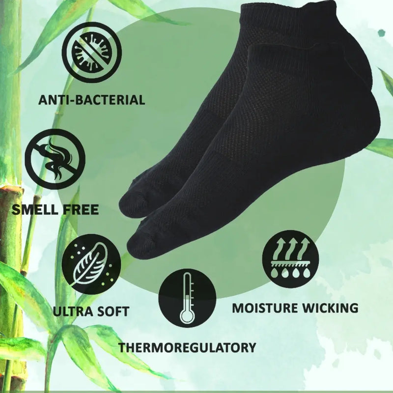 Bamboo Fabric Ankle-Length Socks (Pack of 2) – Ultra-Soft, Breathable, Moisture-Wicking, and Eco-Friendly for All-Day Comfort.