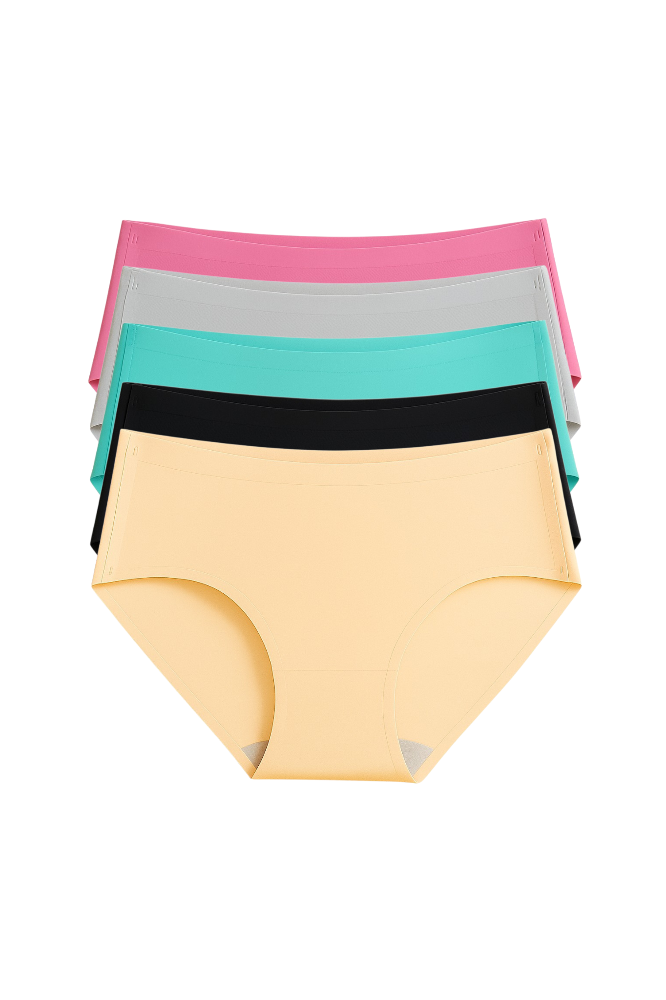 Seamless Bonded Hipster Panty - Beige, Black, Turquiose, Mauve & Grey