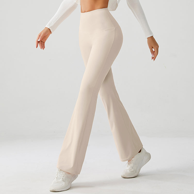 Vanilla Beige High Rise Flare Yoga Pants