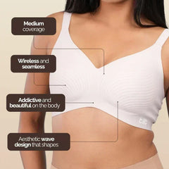 Set - Blush Wave Bra and Beige Shaper Underwear