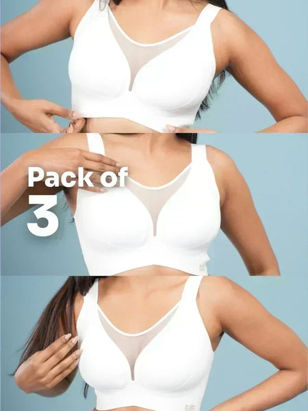 White Minimiser Bra - 3 Pack