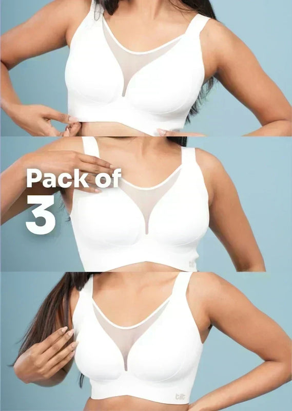 White Minimiser Bra - 3 Pack