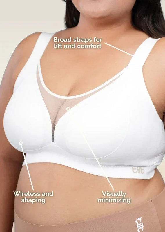 Set - White Minimiser Bra and Beige Shaper Underwear
