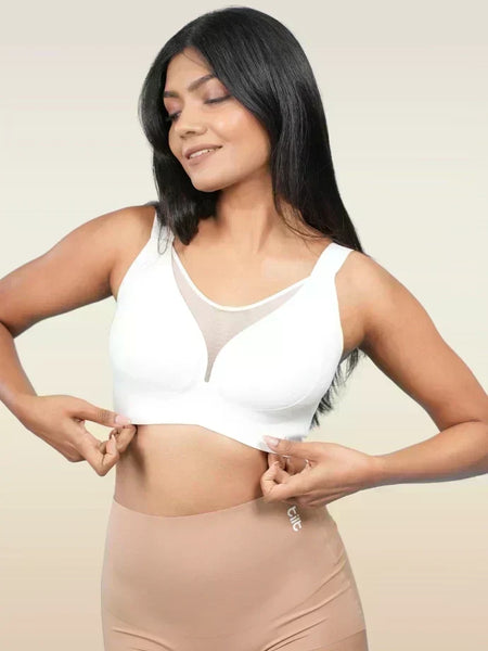 Set - White Minimiser Bra and Beige Shaper Underwear