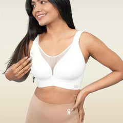 Set - White Minimiser Bra and Beige Shaper Underwear