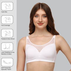 SOIE Woman - Full Coverage Padded Non Wired Bra With Lace Detailing - Bra -for Women