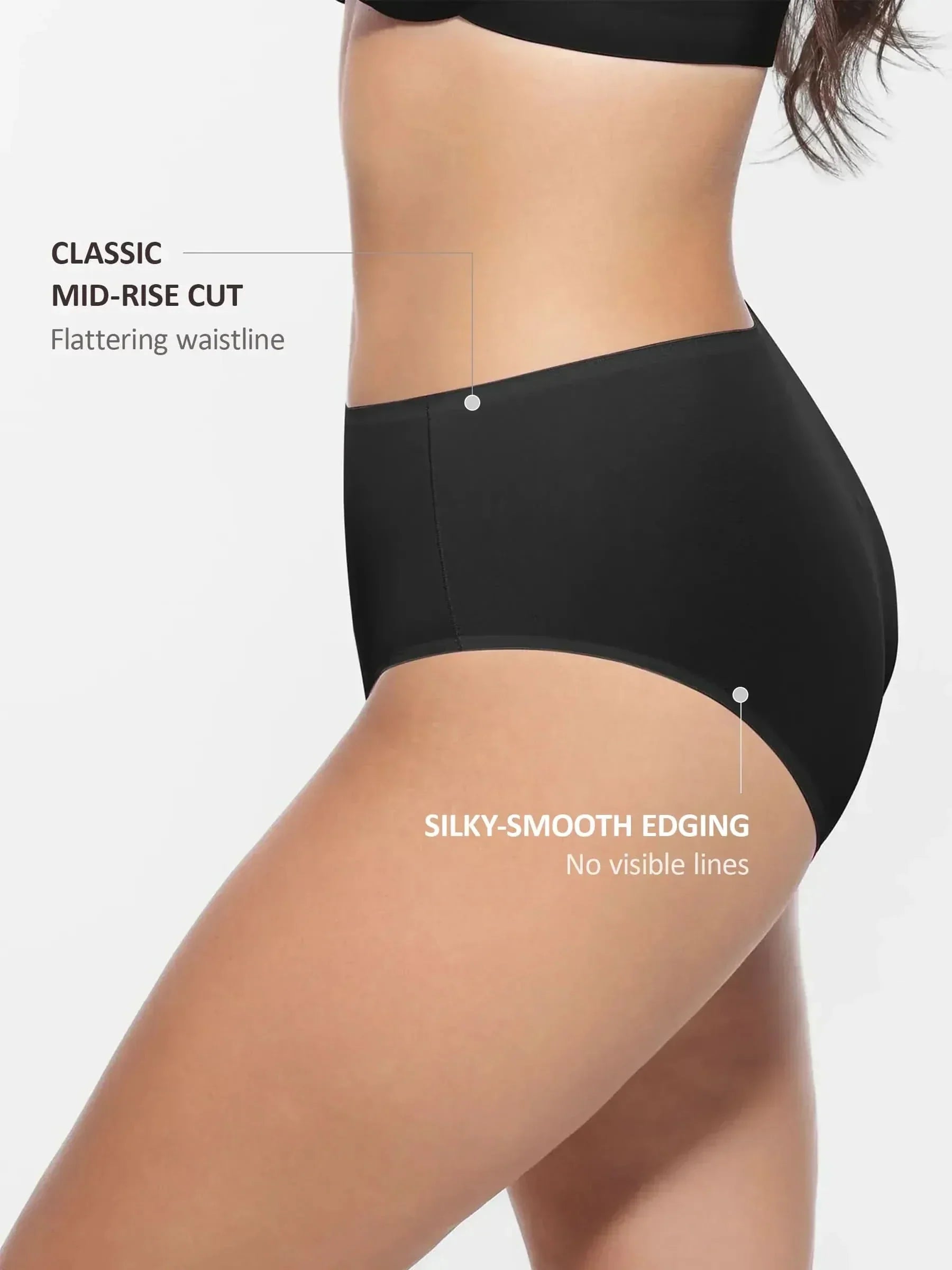 Mid-Waist Brief Panties